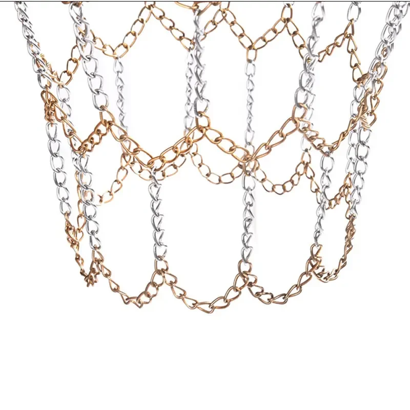 شبكة كرة سلة احترافية ، سلسلة فولاذية ، لا صدأ ، في جميع الأحوال الجوية ، معدات تدريب ، حافة متينة ، كرة سلة