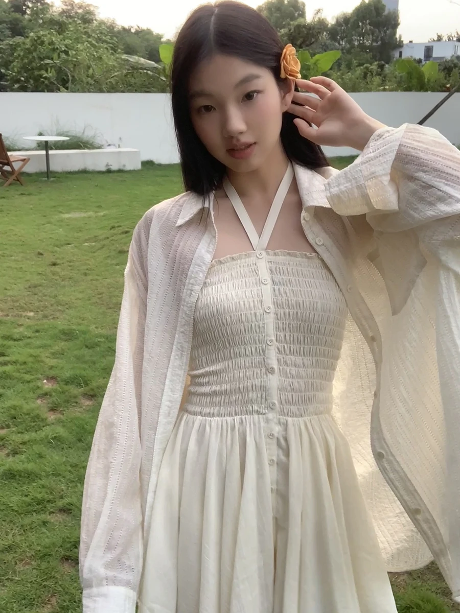 فستان نسائي صيفي جديد لعام 2025 من نادي المشاهير الأحمر، تصميم بدون حمالات مع رقبة معلقة، تنورة أنيقة بخصر مرتفع وقصة A-line ... #4