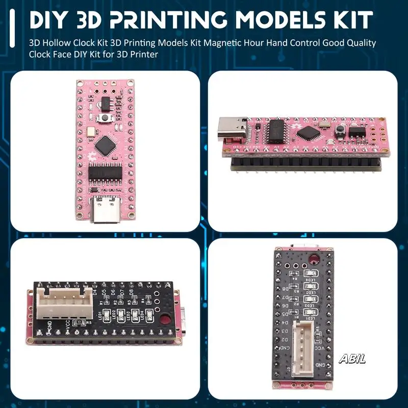 

3D Hollow Clock Kit 3D Printing Models Kit Magnetic Hour Hand Control High Quality Clock Face DIY Kit For 3D Printer