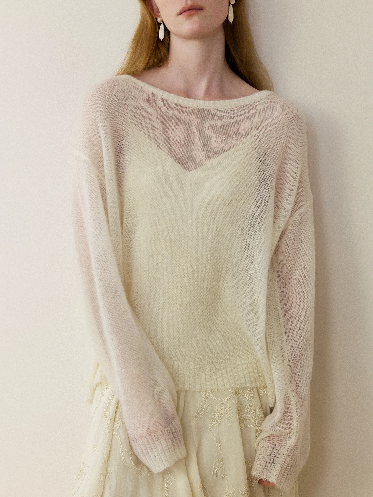 MURMUR MI Women's Double-Sided Wear Ultra-Thin Camere Knitted Cover up Loose Fit Sun Protection Top Breathable Casual Sle