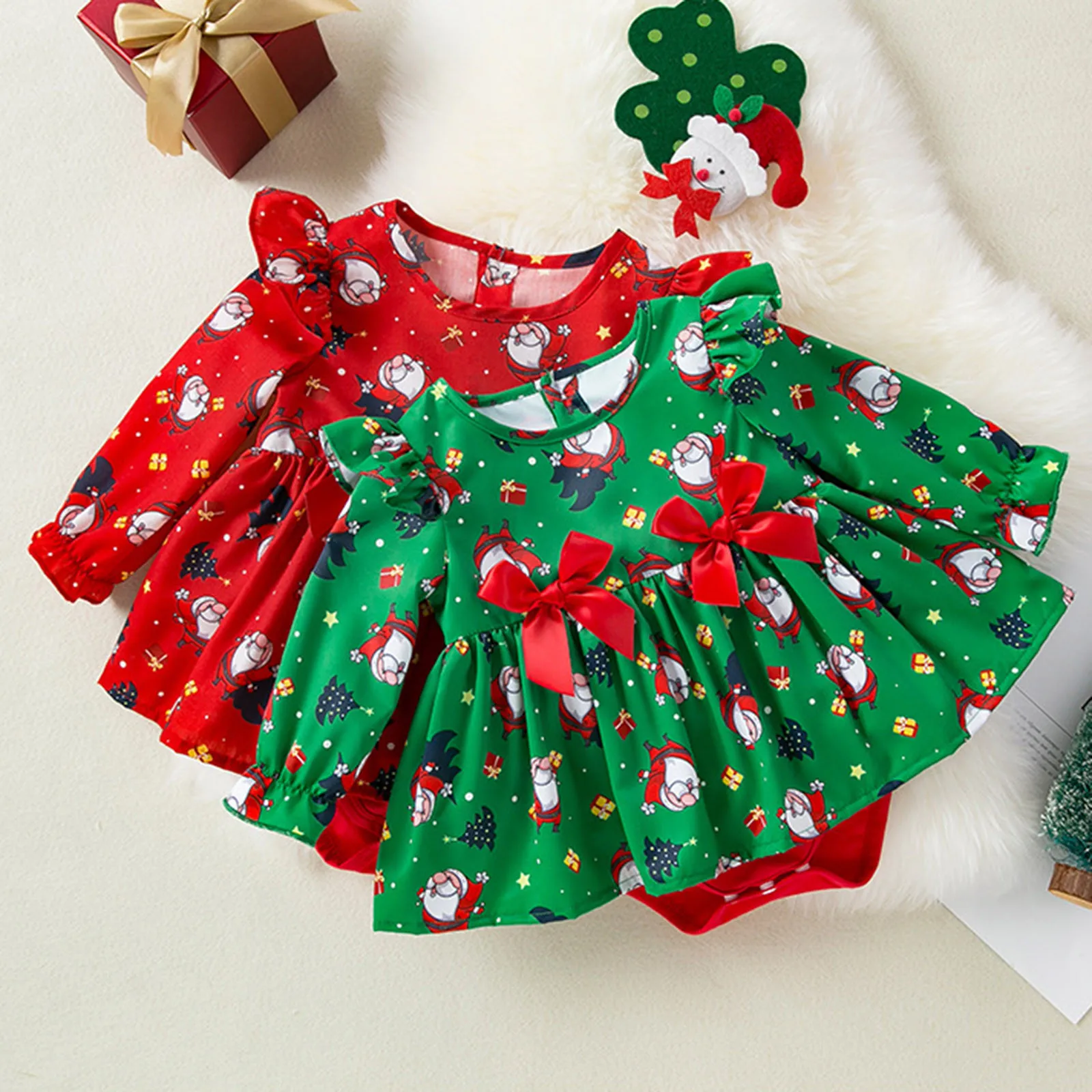 Baby Girls Christmas Dress 3 6 9 12 18 24 Months Toddler Newborn Lace Princess Dress 1 Year Old Birthday Party New Year Costume