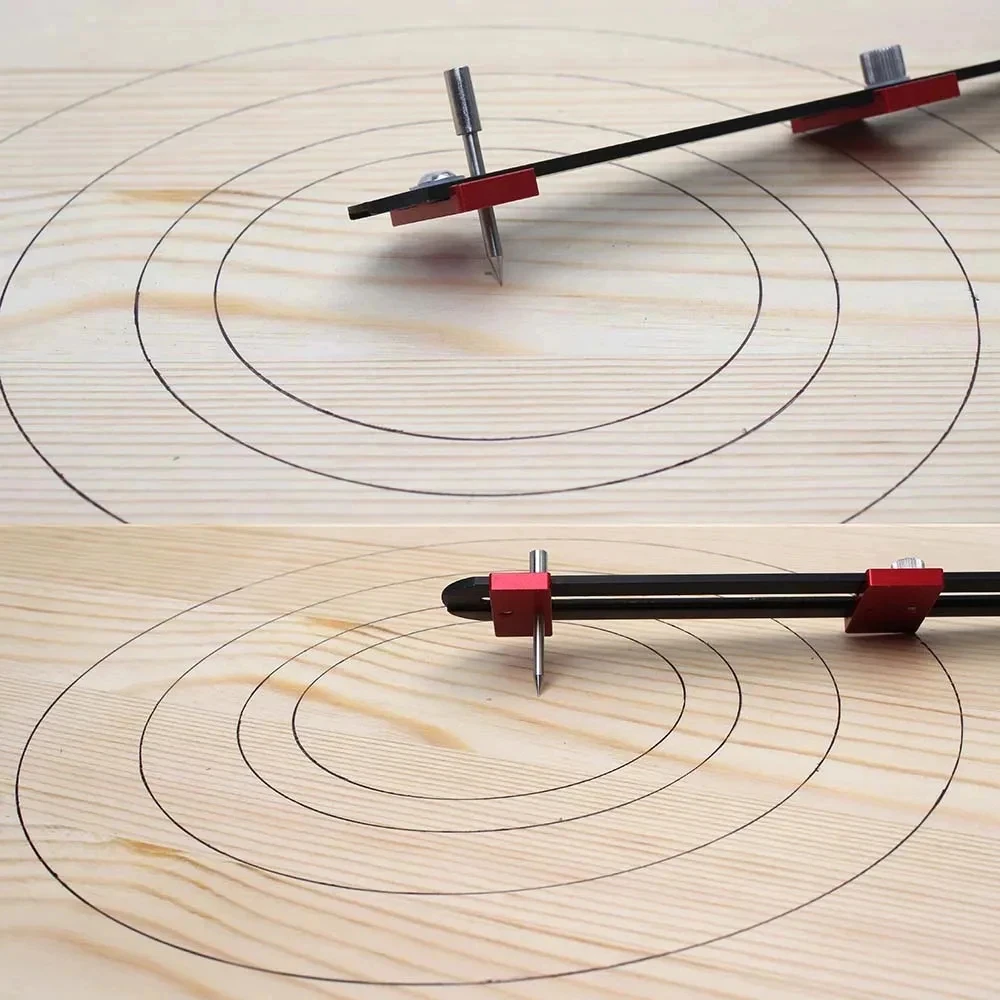 Bussola da disegno per la lavorazione del legno Strumento di misurazione del righello da disegno circolare Calibri per scriba per la lavorazione del