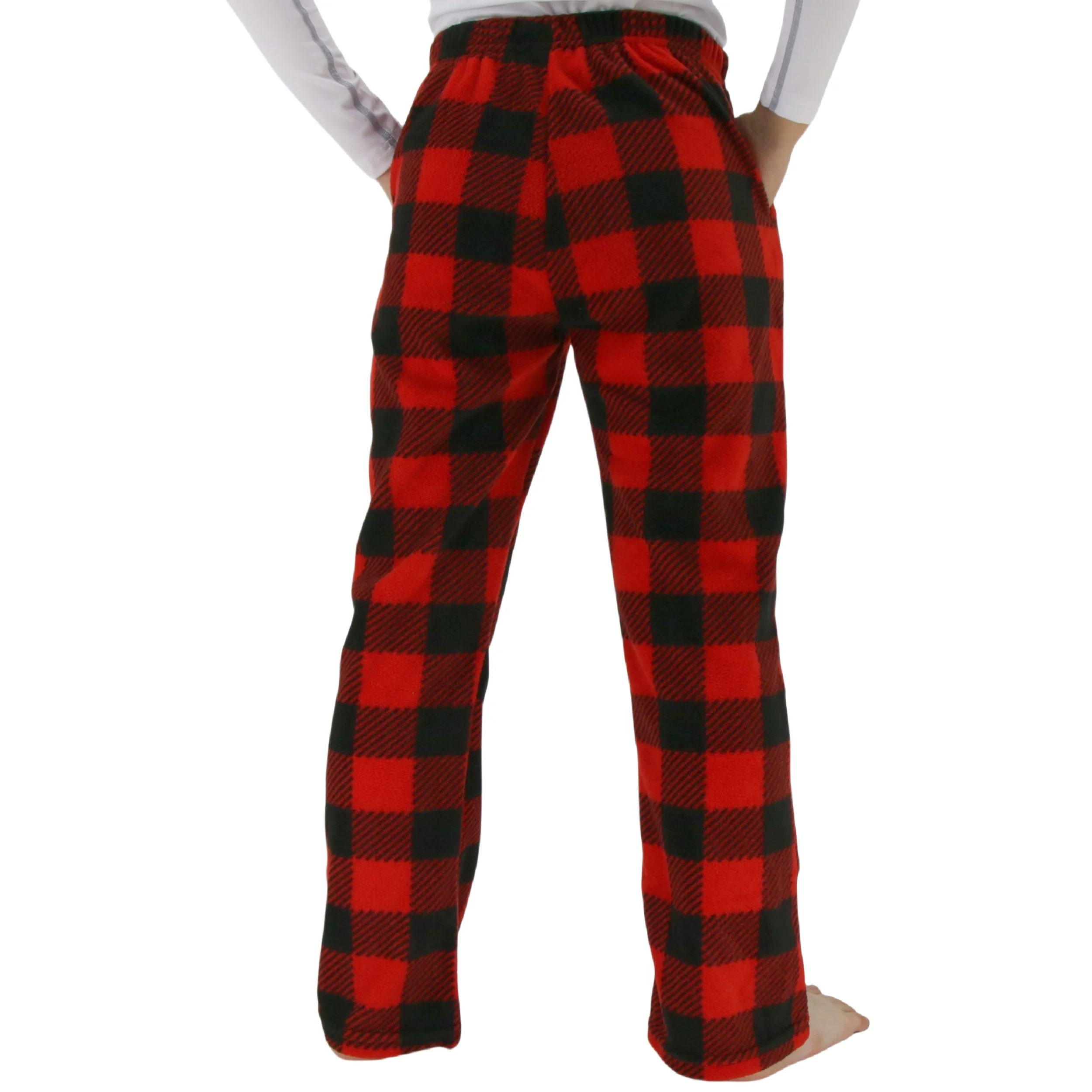 Boys Comfy Fleece Plaid Pajama Pants for Sleep with Pockets From 7Y to 13Y