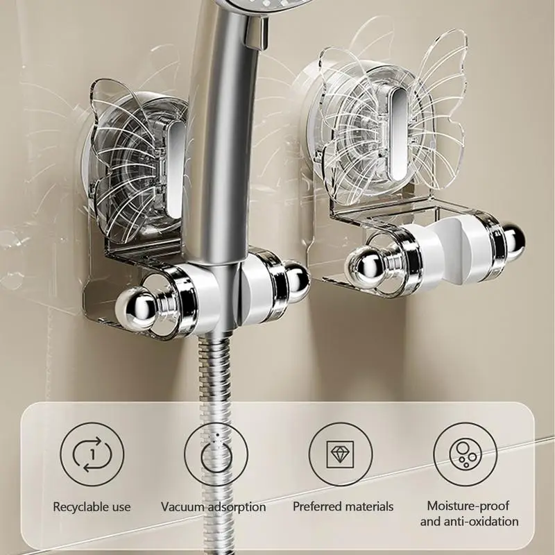 Handheld chuveiro cabeça titular, montagem na parede, ventosa, punho, chuveiro ajustável acessório cabeça, Não-perfuração