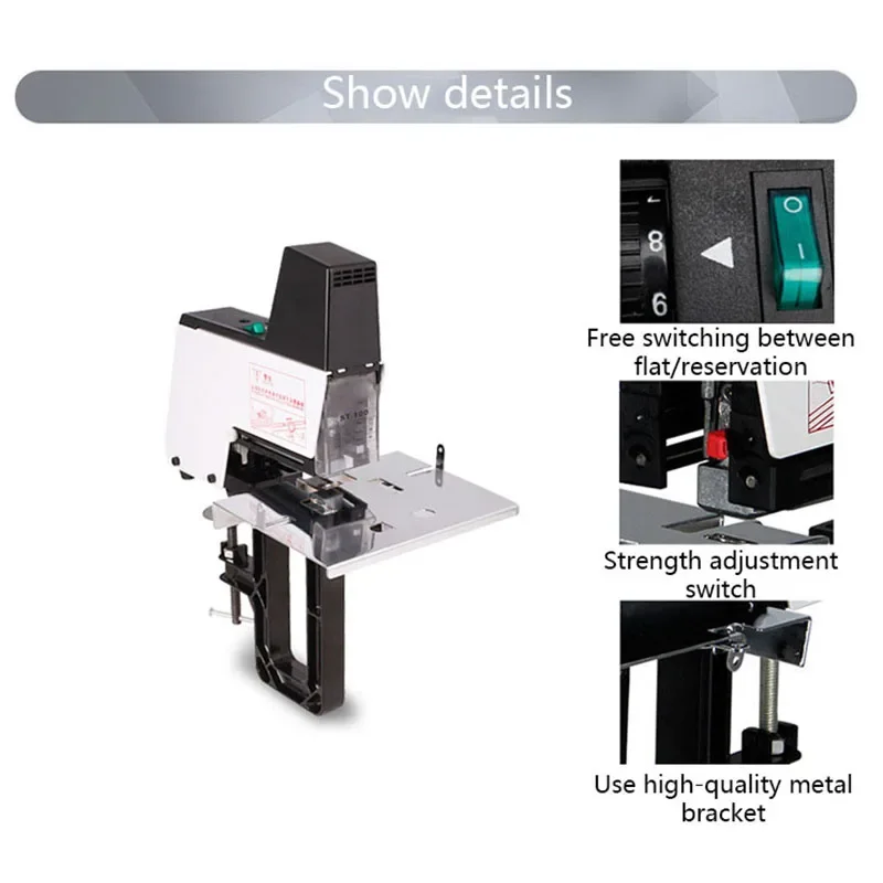 Electric A3 Flat/Saddle Stapler Stapler Is Suitable for Universal 6mm 8mm Stapler Paper Book Binding Machine ST-100 800W