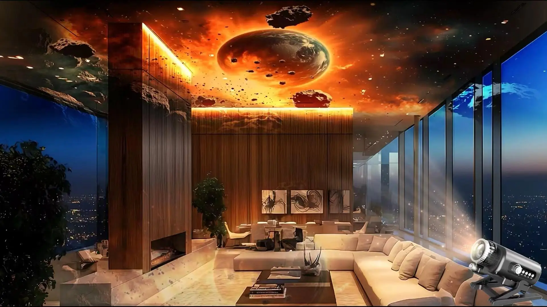 3D Galaxy Projector Star Projector 60 Dynamic Scenes HD Planetarium Night Light for Speaker for Bathroom Modern Room Light