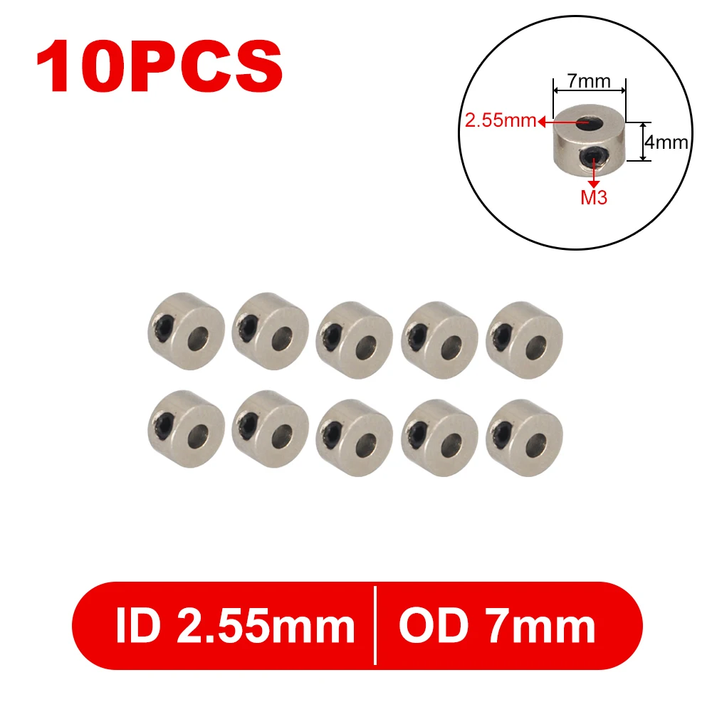 10PCS Metall Rad Lock Kragen Welle Achse Buchse Fahrwerk Stopper 1,6/2,1/2,6/3,1/4,1/5,1/6,1/8,1mm für RC Modell Teile
