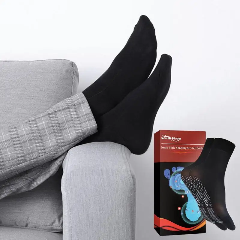 1 Paar Turmaline ionische körperformende Stretch-Socken zum Abnehmen von Gesundheits socken elastische selbst erhitzende elastische Socken für die Gesundheit von Sport fuß