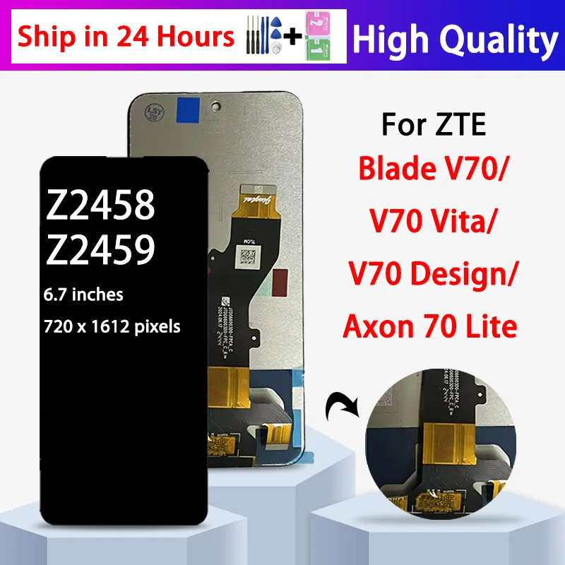 Pantalla Axon 70 Lite para ZTE Blade V70 V70 Vita Z2459, Pantalla LCD Táctil Digitalizadora para ZTE nubia V70 Design Z2458 LCD