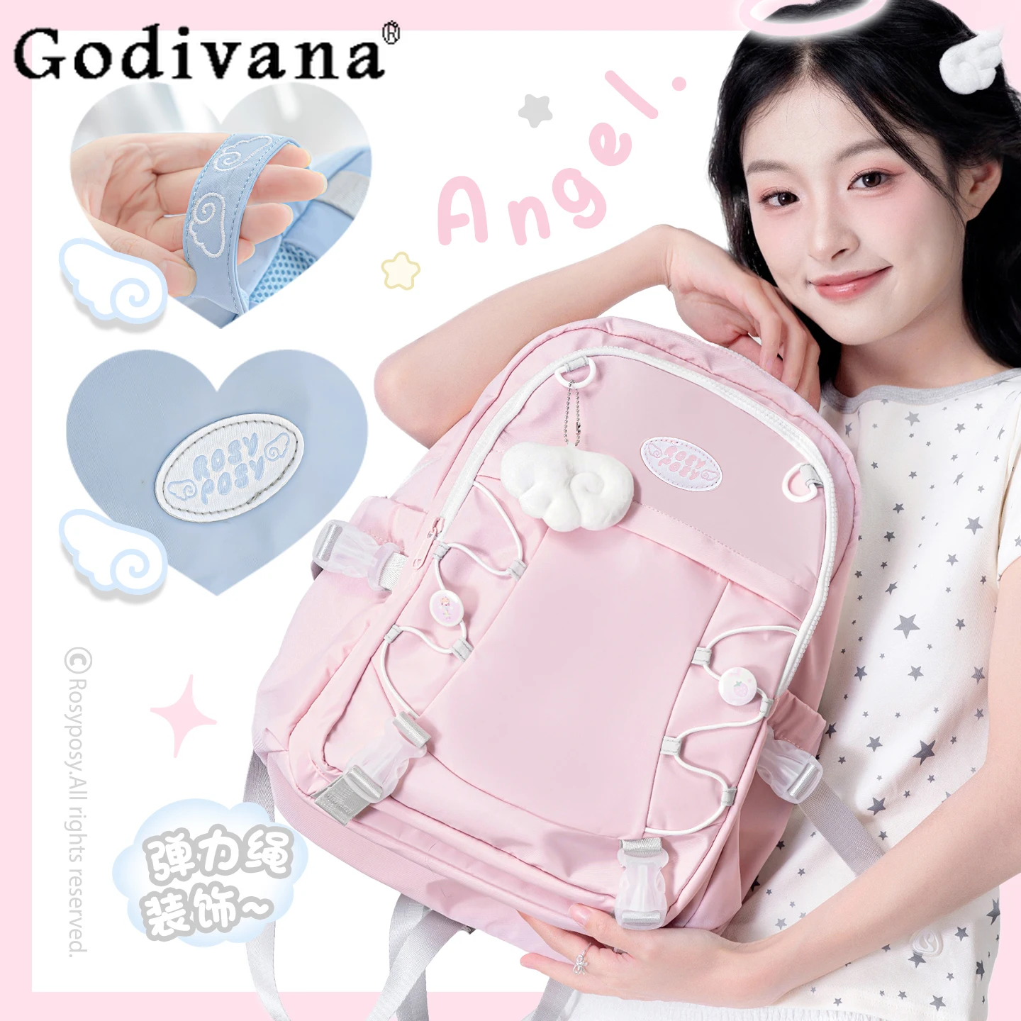 

2025 New Japanese ins College Style Versatile Backpack Large Capacity Daily Commuter Travel Student School Bag