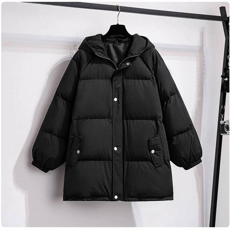 

Super Large Size Winter Coat Women's Cotton-padded Jacket Oversize Loose Parka Hooded Thicken Warm Black Overcoat Plus Size 6XL