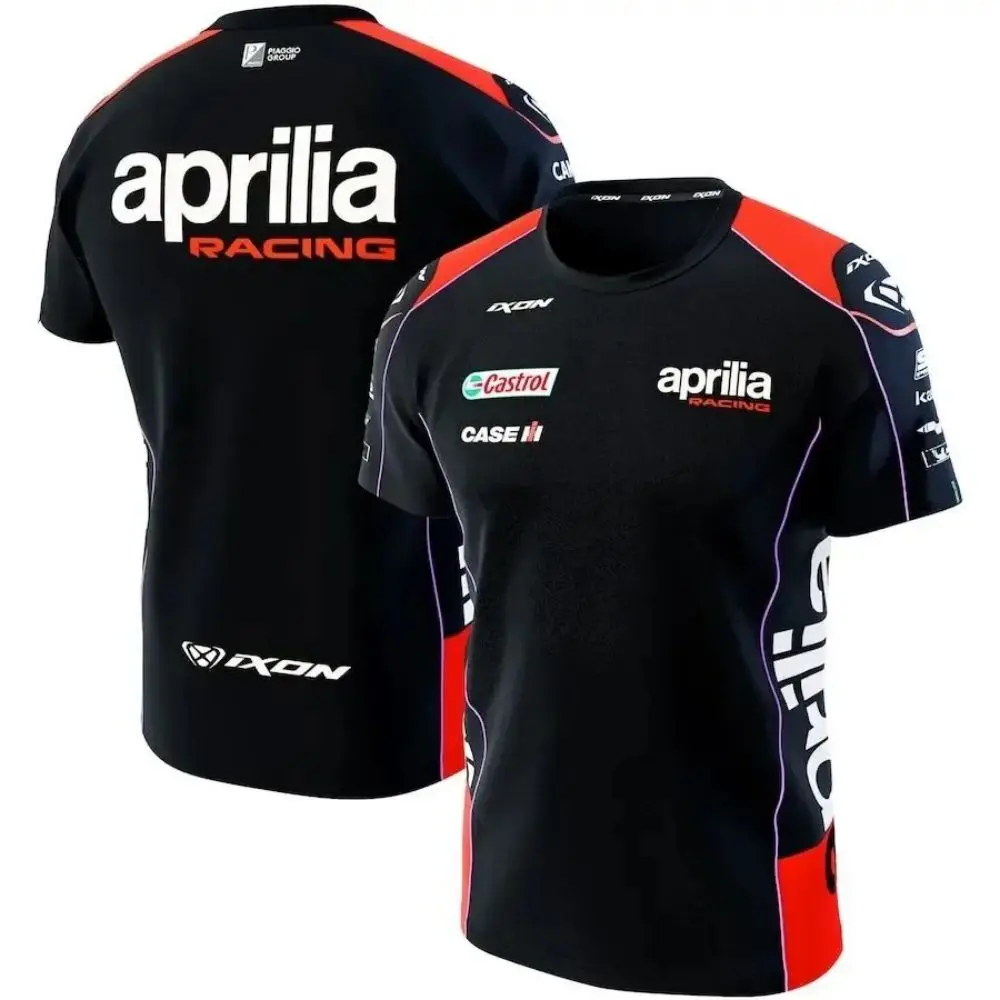 Aprilia Men\'s Women\'s Racing Team T-Shirt Short Sleeve Outdoor Sportswear Moto GP Breathable 3D Printed Motorcycle Style