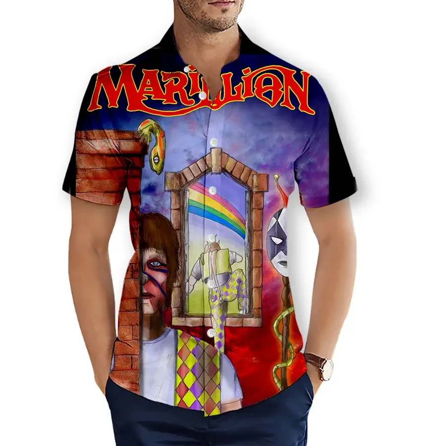 CAVVING 3D Printed MARILLION Rock Fashion Casual Shirts Men's /Women's  Short Sleeves Loose Breathable Shirts