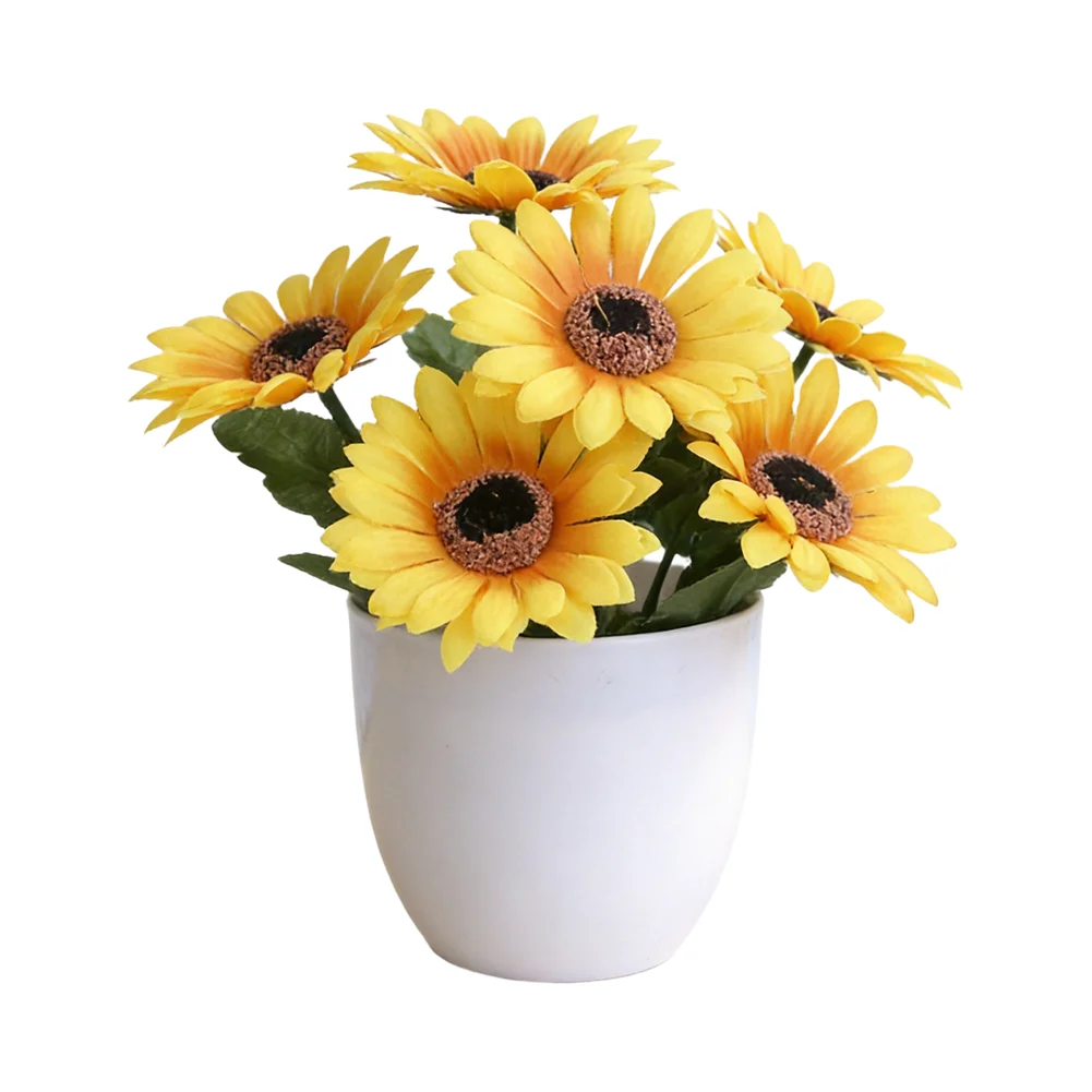 Realistic-Looking Artificial Flower Plants in Small Pots for Dining Table Enhancement and Aesthetic Improvement