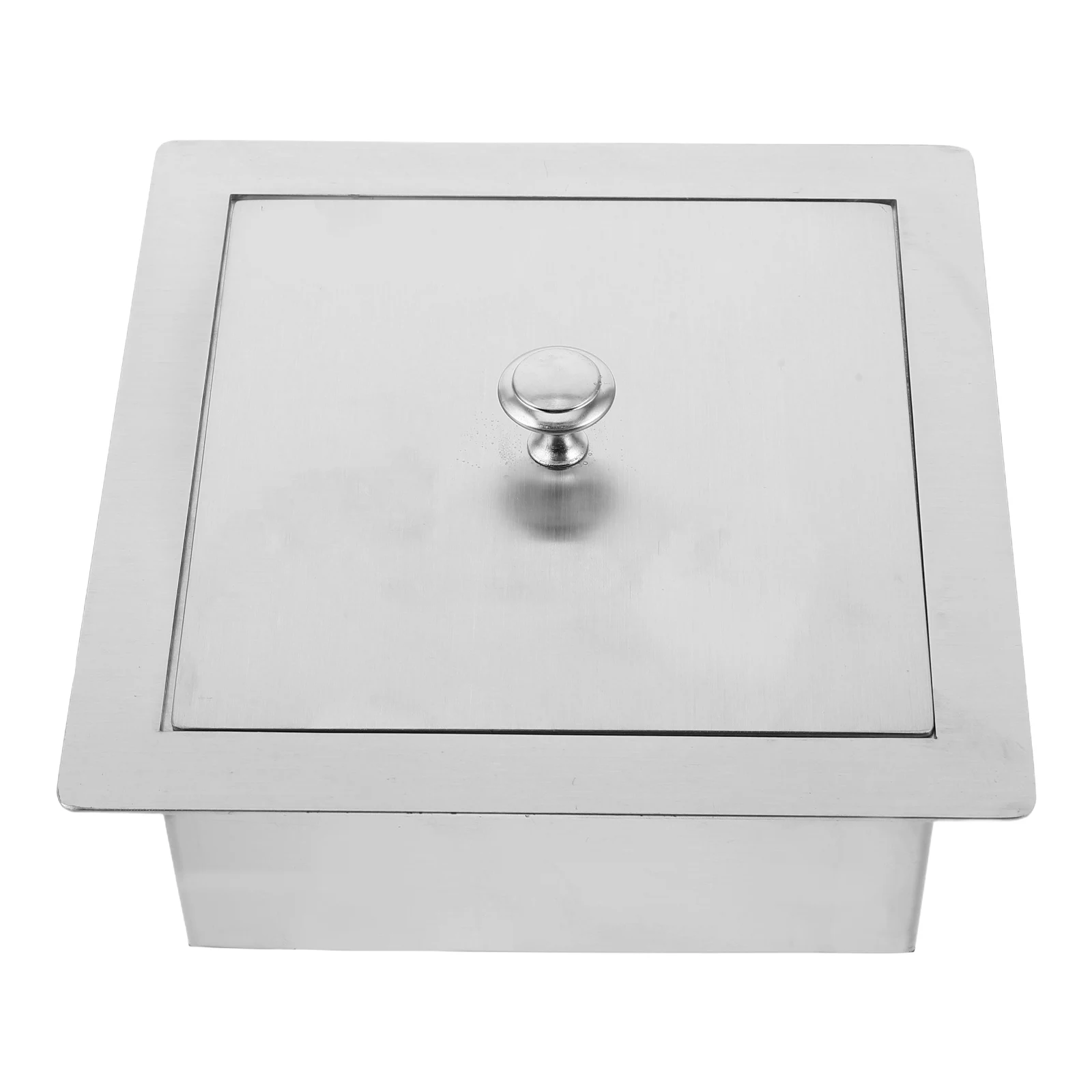 

Recessed Stainless Steel Trash Can Lid Flushmount Countertop Embedded Garbage Bin Cover Under Sink Waste Bin Lid Kitchen Trash