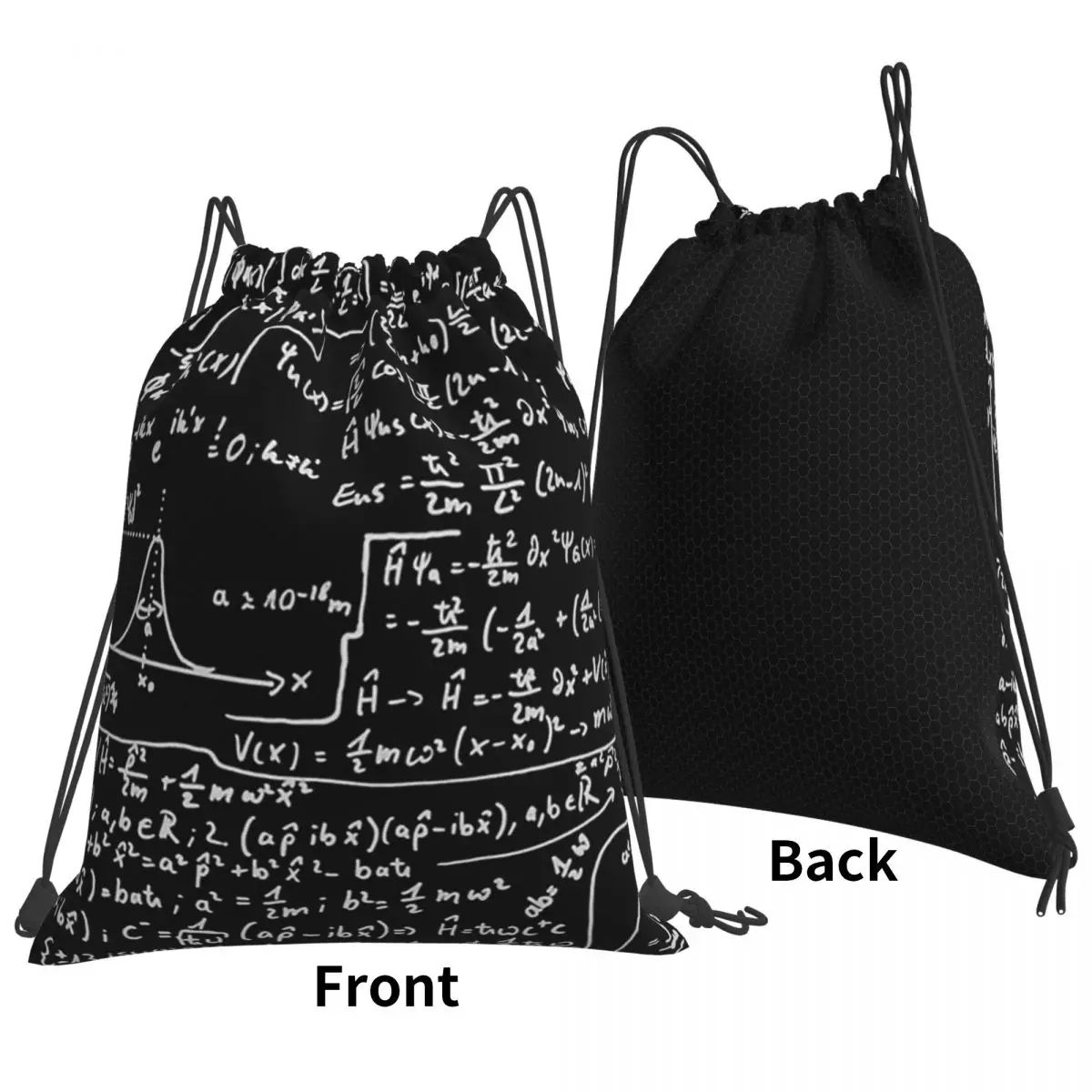 Quantum Physics Formula Backpacks Fashion Drawstring Bags Sports Bag Book Bags for Travel School