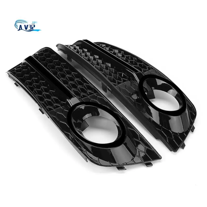 

AV32-Black Car Front Fog Light Mesh Grille Cover For A4 B8 2009-2011 Fog Lamp Honeycomb Grille Cover Replacement