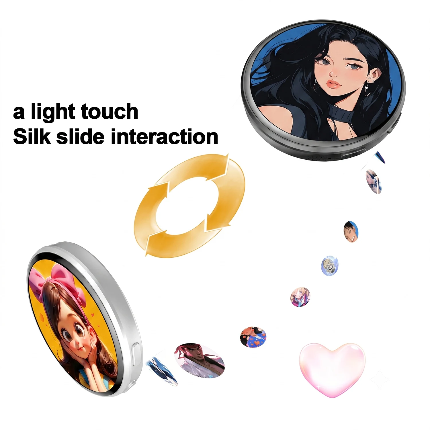 DIY E-Badge HD Display Screen Electronic Badge Phone APP Bluetooth 6.0 GIF Video Playback Touch Screen LED Image JPG Video Play