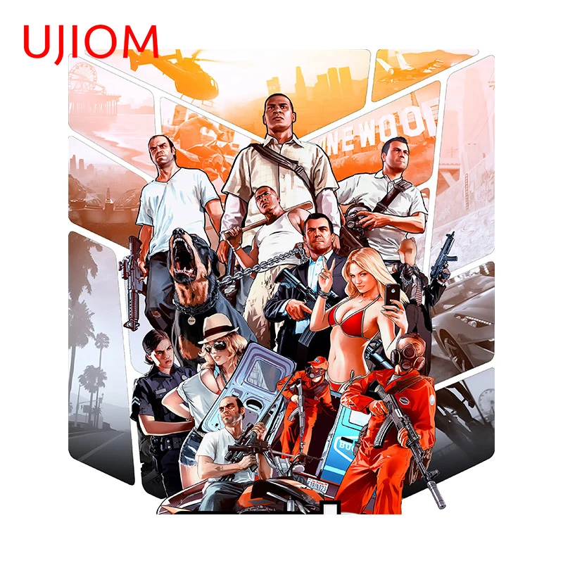 UJIOM 13cm X 11.9cm Michael De Santa Personality Wall Stickers Amusing Game Room Veneer Decal Wallpapers Home Decor Mural