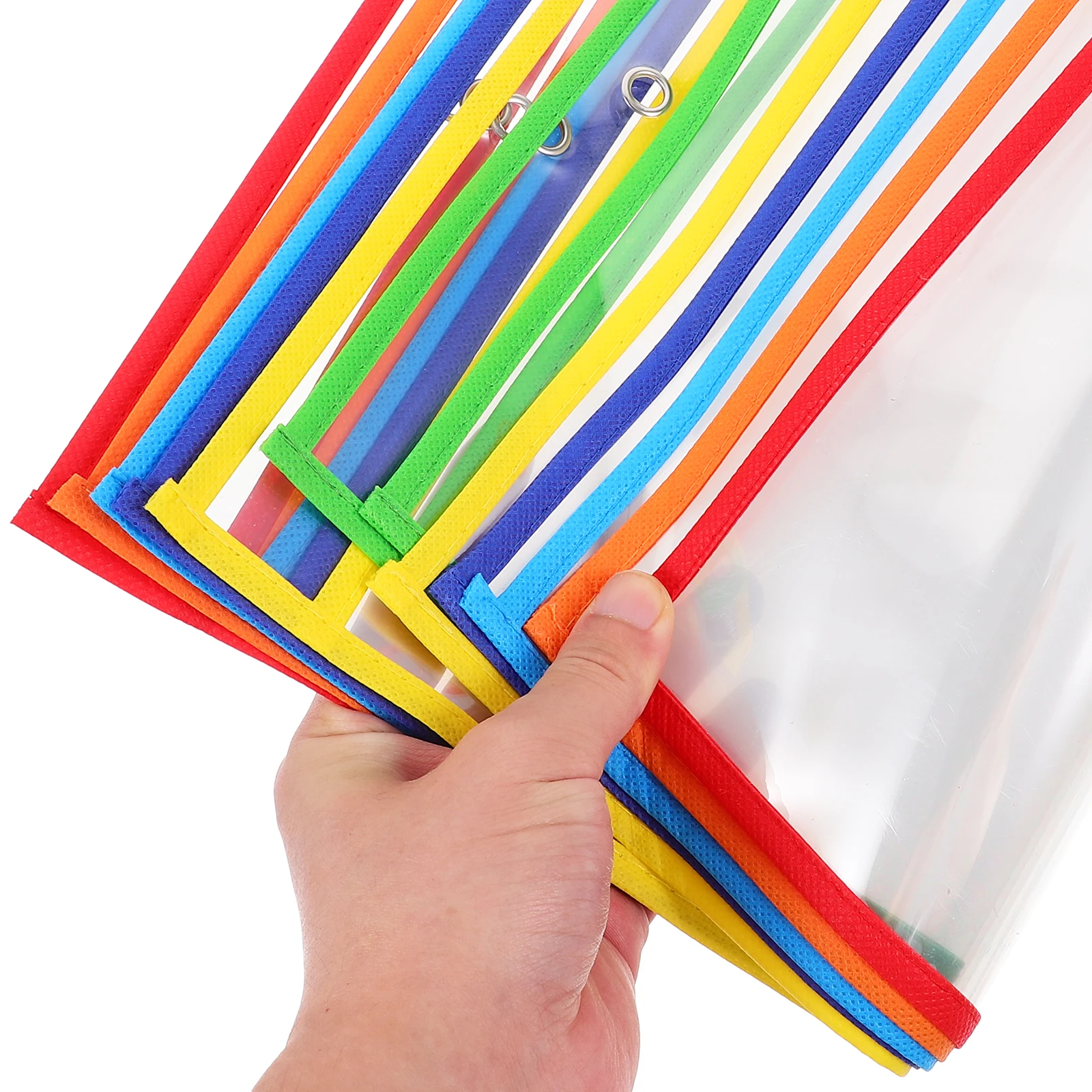 6 個ファイルホルダーアクセサリードキュメントスリーブオフィス学習用紙収納オーガナイザークリアシートプロテクタープラスチックスリーブ