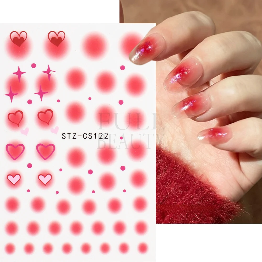 Airbrush Nail Art Stickers Love Heart Stars Sliders For Nail Cool Tribal Pattern Decal Flame Summer Decoration Tatto GLSTZ-CS138