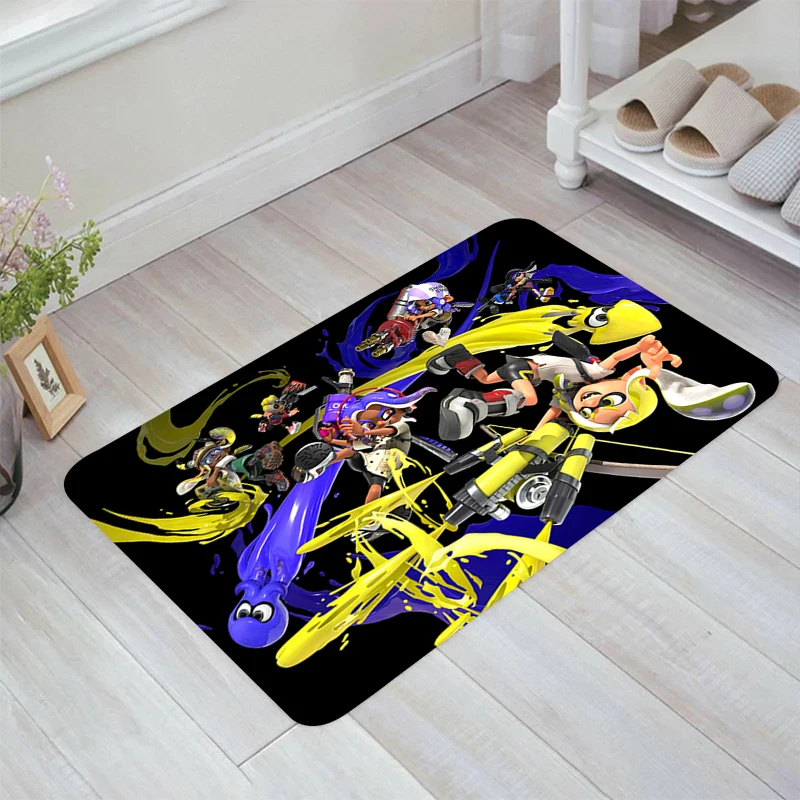 Carpets Game S-Splatoon 3 Floor Mat Home Room Rugs Carpet Entrance of House Kitchen Rug Balcony Foot Doormat Door Mats Bathroom