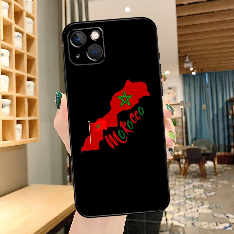 حافظة هاتف بعلم المغرب من ماروك ، غطاء لهاتف آيفون 11 ، 12 ، 13 ، 14 ، 15 برو ماكس ، 12 ، 13 Mini ، X ، XR ، XS MAX ، 7 ، 8 Plus
