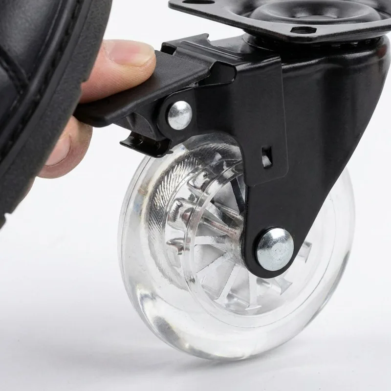 Heavy Duty Casters Set Universal Silent Swivel Wheels Clear Wheel with 360-degree Furniture Office Chair Desk Trolley Plates