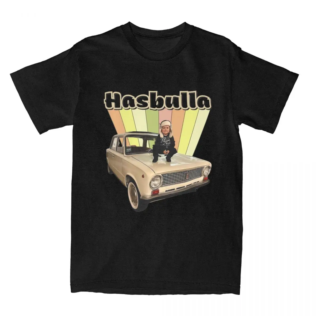 Hasbulla Retro Lada Stuff T-Shirt for Men Women hasbik Vintage 100% Cotton Graphic Printed Tops