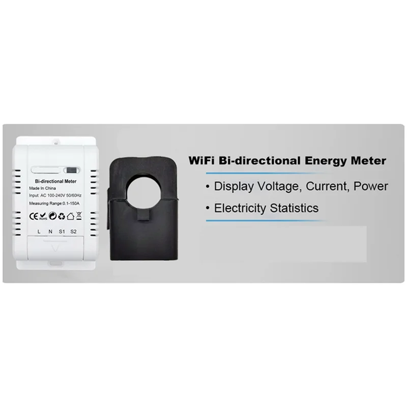 New Arrival Tuya Smart Life Single 3 Phase WiFi Energy KWH Meter 200A Power Clamp Current Transformer Power Usage Monitor view 2
