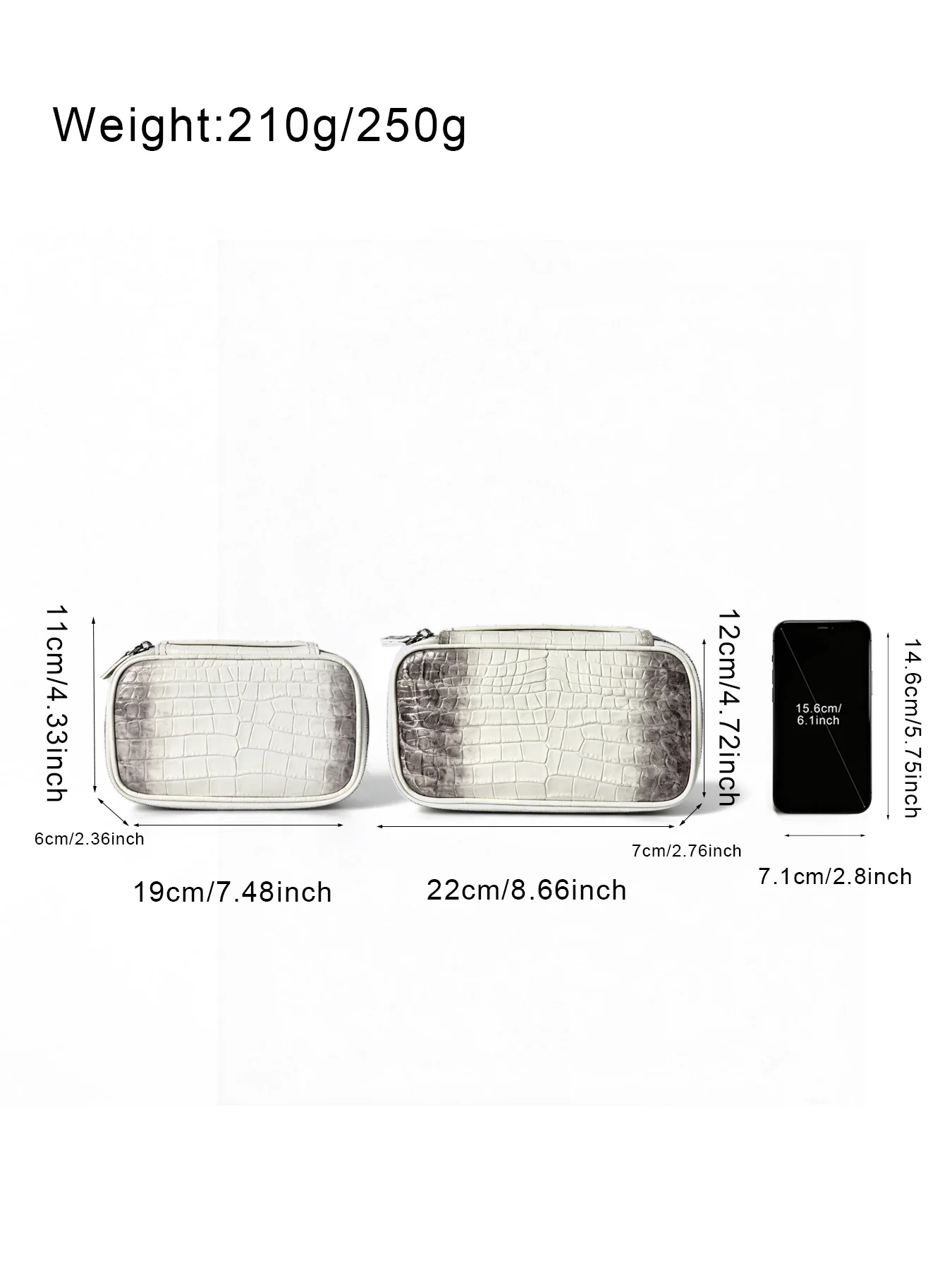 Neue Echte Leder-Kosmetiktasche mit Krokodilmuster Reise-Toilettenartikel-Organizer Tragbare Handtasche Make-up-Aufbewahrungsbeutel mit Initialen – Detail 3