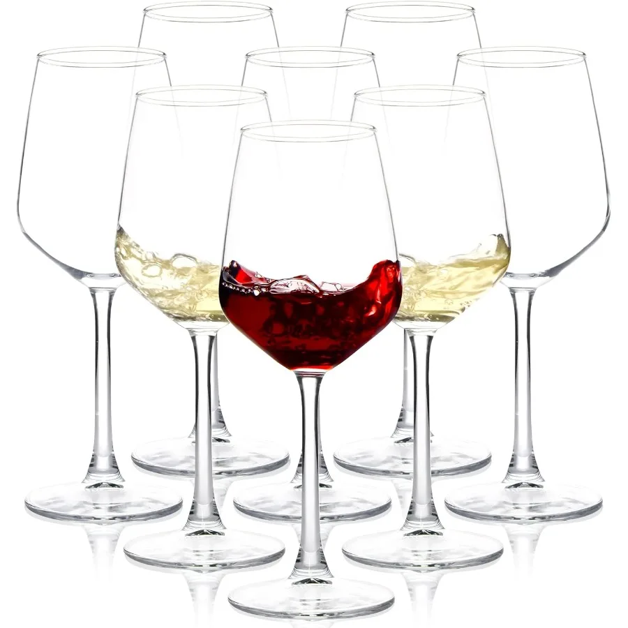 

Set of 8 Clear 12oz Long Stem Wine Glasses for Red and White Wine Ideal for Parties Weddings and Home Use Elegant Design for Sp