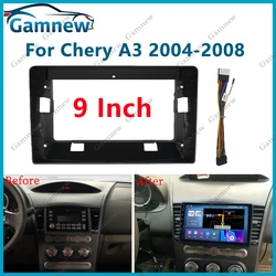 9 Inch Car  Audio Face Plate Fascia Frame For Chery A3 2004-2008 2Din Big Screen Radio Stereo Panel Dash Mount Frame Kit