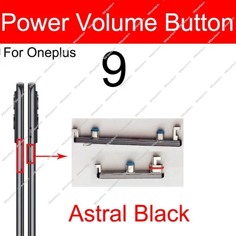 Power Volume Mute Button For OnePlus Oneplue 1+ 9 9 Pro 9R 9RT 5G ON OFF Power Volume Mute Side Keys Parts