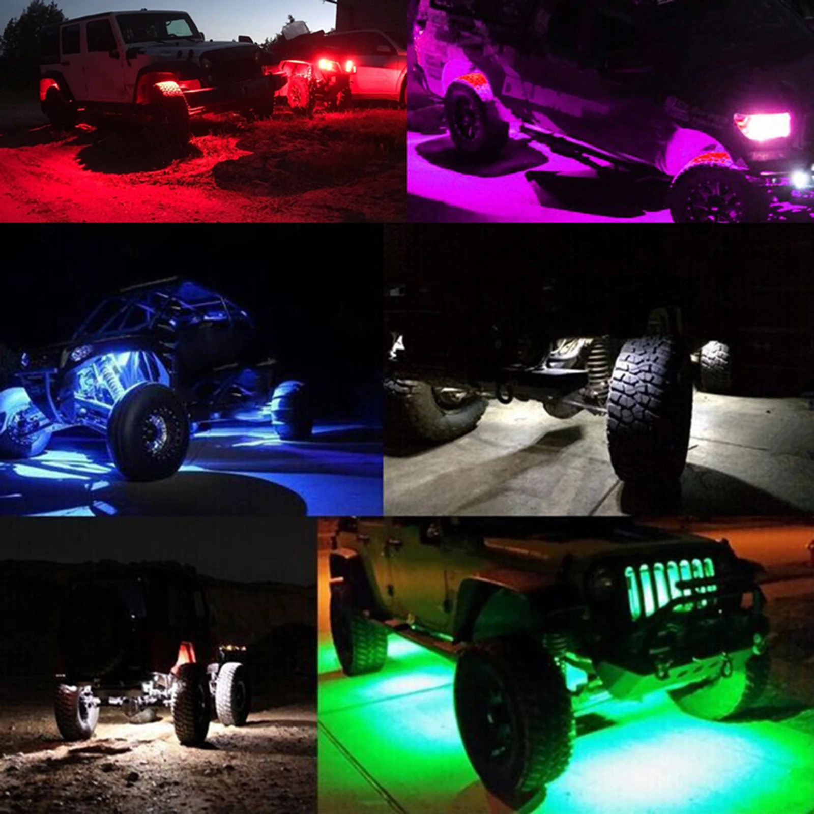 20pcs LED Rock Lights Pods for Off Road Truck ZRZ Auto Car Boat ATV SUV Waterproof High Power Neon Trail Rig Lights Shockproof