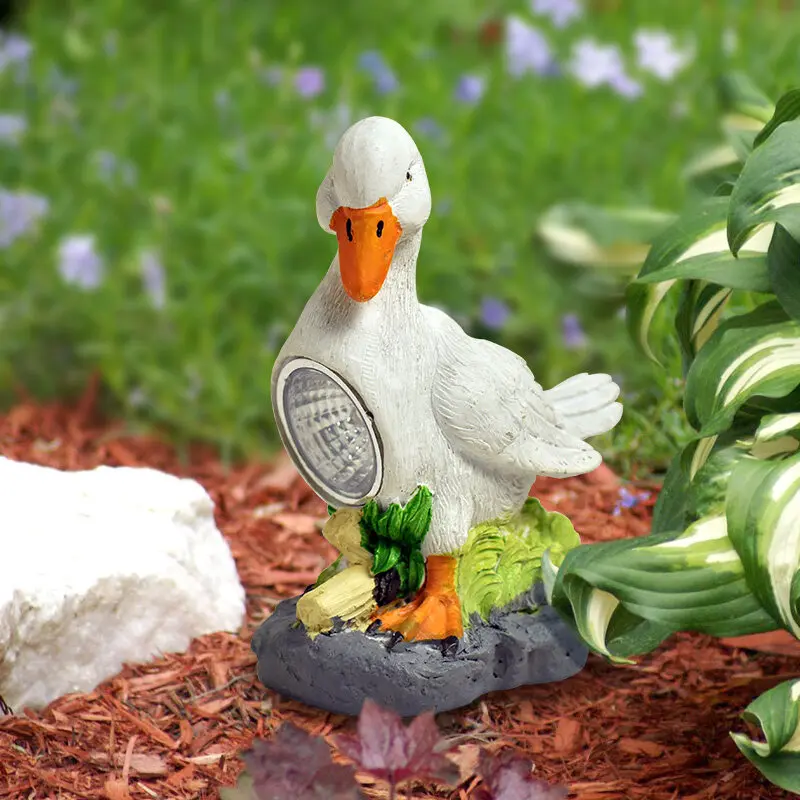 Duck Simulation Garden Decoration Statue Lamp Solar LED Light Resin Figurine Home Lawn Courtyard Decorative Sculptures Craft