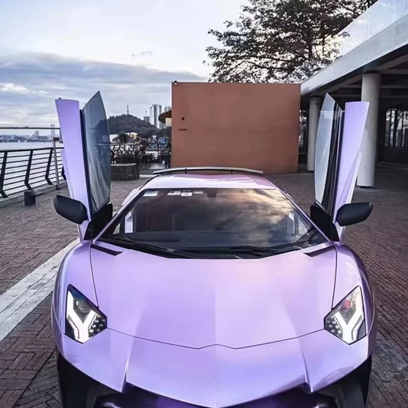 الجملة PET بولي يوريثان يلقي HD لامعة أولفيرا الأرجواني سيارة التفاف الفينيل 1.52X18M/5X60FT كامل لفة الحجم المصنع مباشرة