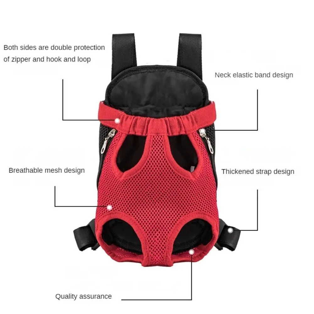 1Pcs Double Shoulder Breathable Portable Travel Pet Dog Carrier Backpack Mesh Carrier Front Bag for Small Dog Cats Outdoor.