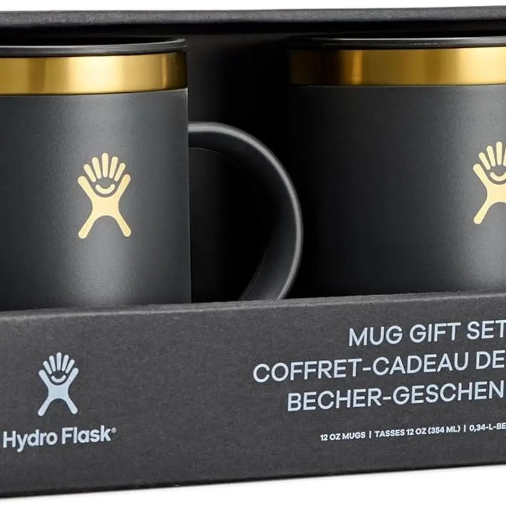 طقم كوب سفر معزول من الفولاذ المقاوم للصدأ، 12 أونصة، مانع للتسرب، غير قابل للانسكاب، إصدار ربطة عنق سوداء