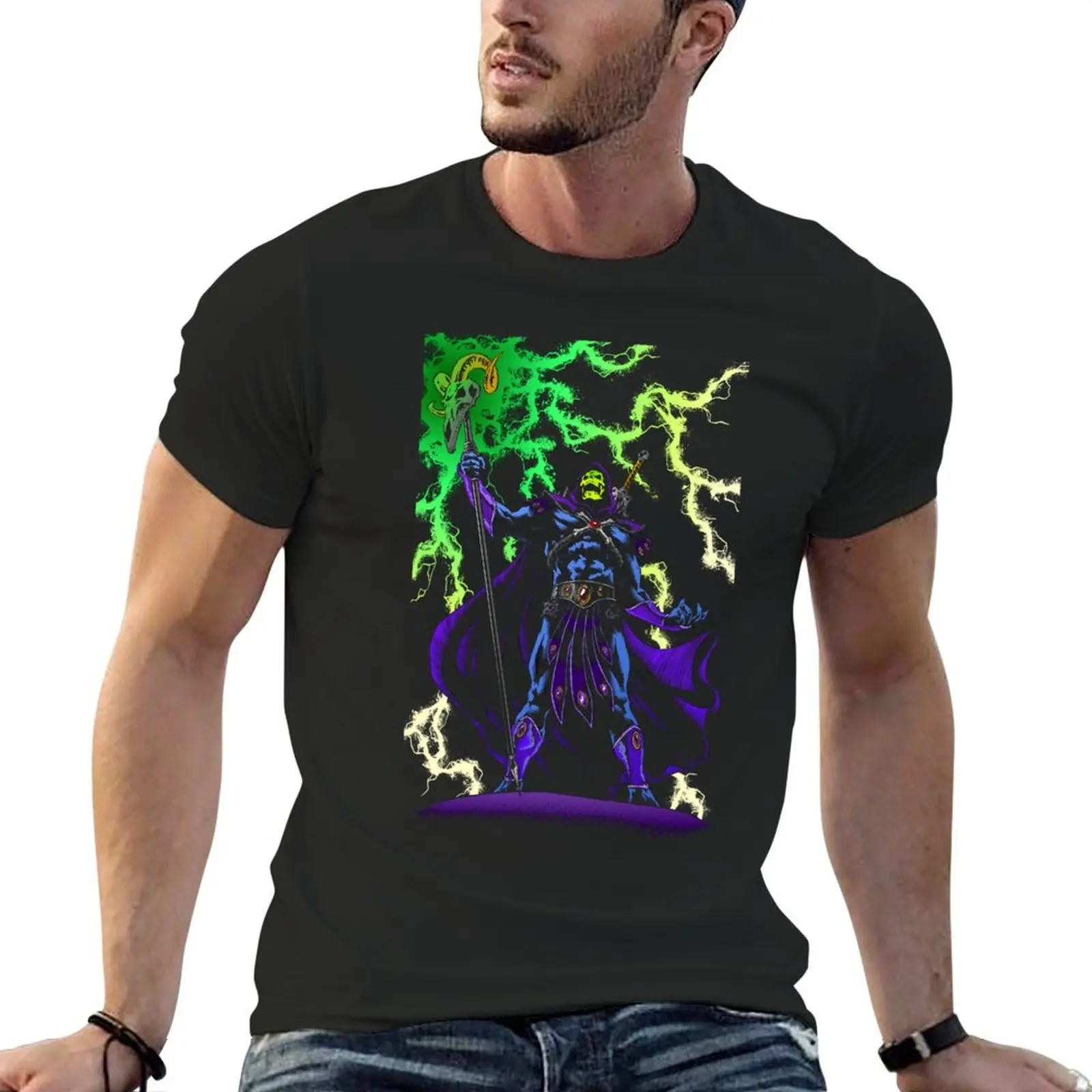 Skeletor GraySkull castle motu he man barbarian 80s cartoons toys heman T-Shirt vintage shirts men