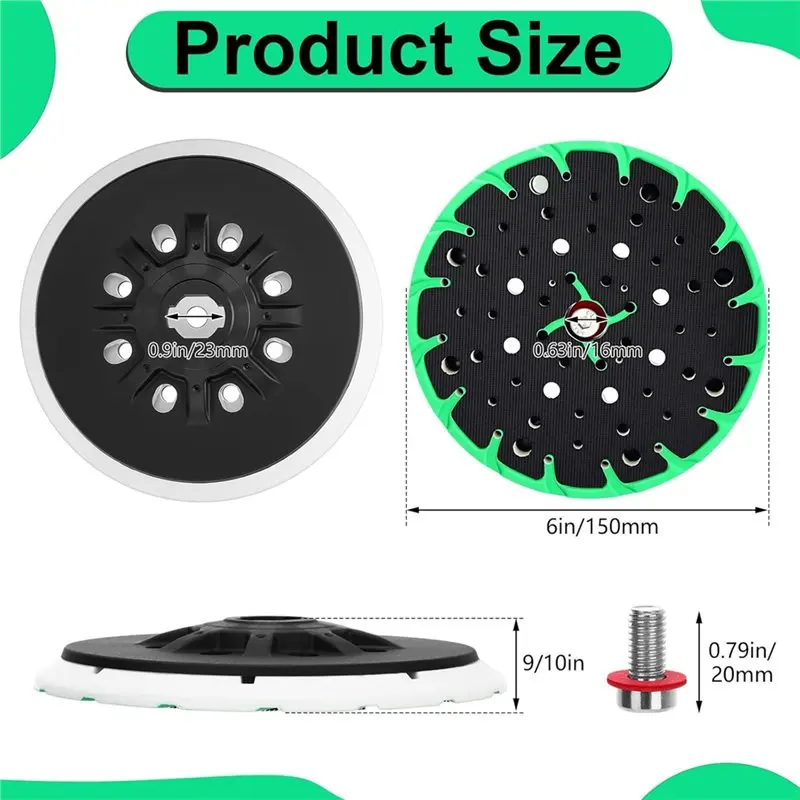 BMBY-4 عبوات من وسادات الصنفرة مقاس 6 بوصات متوافقة مع قرص ساندرز 202460 ذو 48 فتحة متوافق مع ETS EQ 150 #6
