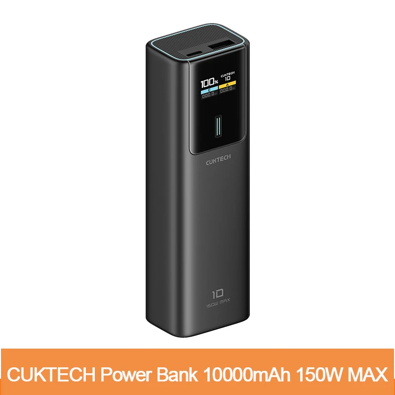 CUKTECH No.10 Power Bank 10000mAh 150W MAX PB100P Color Screen Digital Display Portable Charger For Macbook iPhone 15 Xiaomi 14