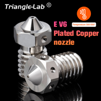 R Trianglelab E-V6 Plated Copper Nozzle Durable Non-stick High Performance For 3D Printers Hotend M6 Thread for V6 Hotend Prusa