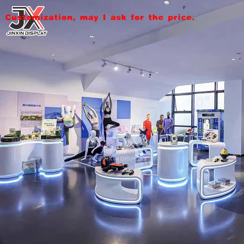 

custom.Customized LED Lighting Display Cabinet Company Hall Beauty Salon Store-Showcase Makeup Skincare Baking Paint Counter