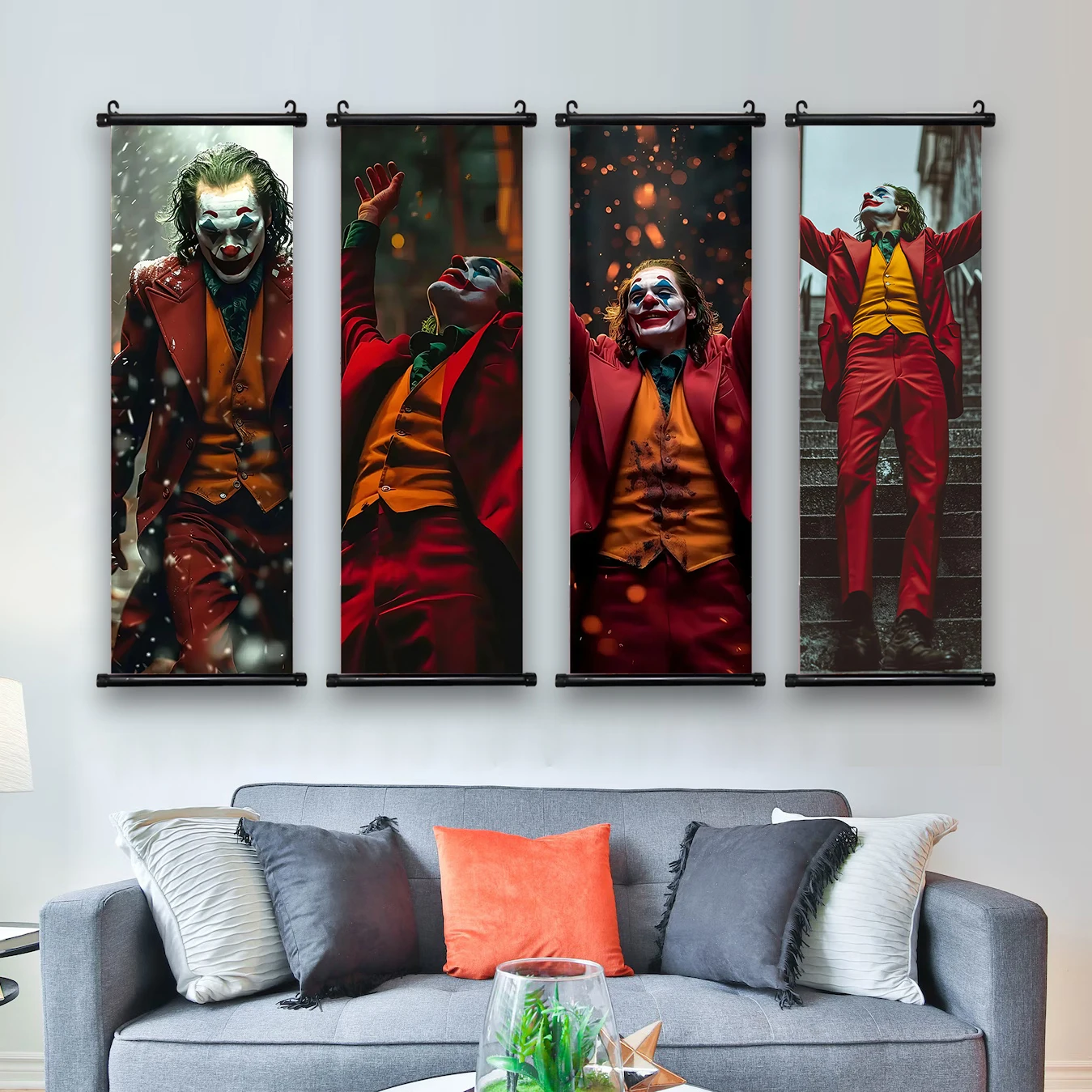 Joker Canvas Painting Print Hanging Scroll Wall Poster Living Room Bedroom Kid Gift Modern Decorative Artwork Home Decor Wall