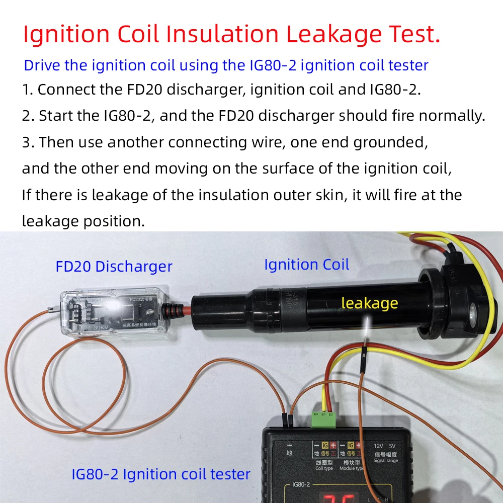 IG80-2 FD20  Automobile Ignition Coil Flashover Performance Detector Discharger Leakage Detection Flashover High Voltage Tester