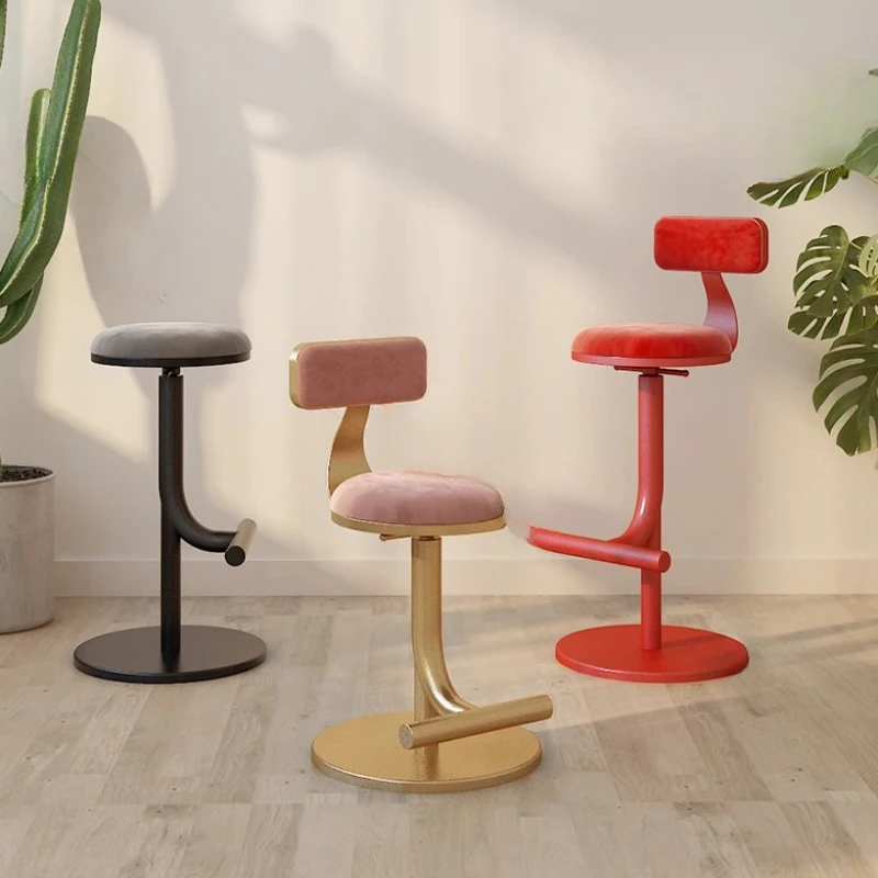 

Adjustable Design Bar Chairs Modern Metal Nordic Counter Red Kitchen Salon Bar Stools Salon Swivel sgabelli da bar furniture