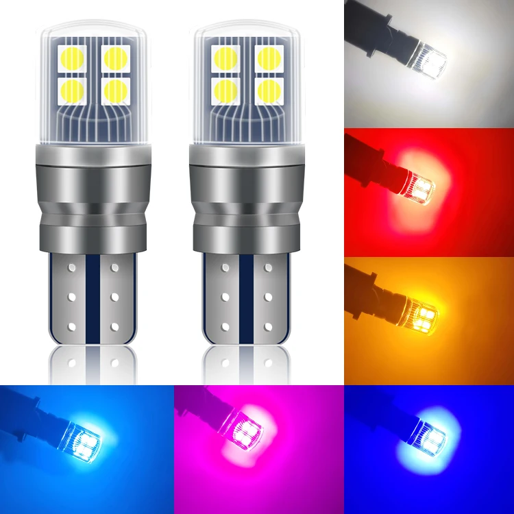 4pcs Canbus T10 W5W 194 501 Car LED Interior Instrument Lights Bulb for Car Diode Auto Width Lamps Vehicle White Red Blue 12V