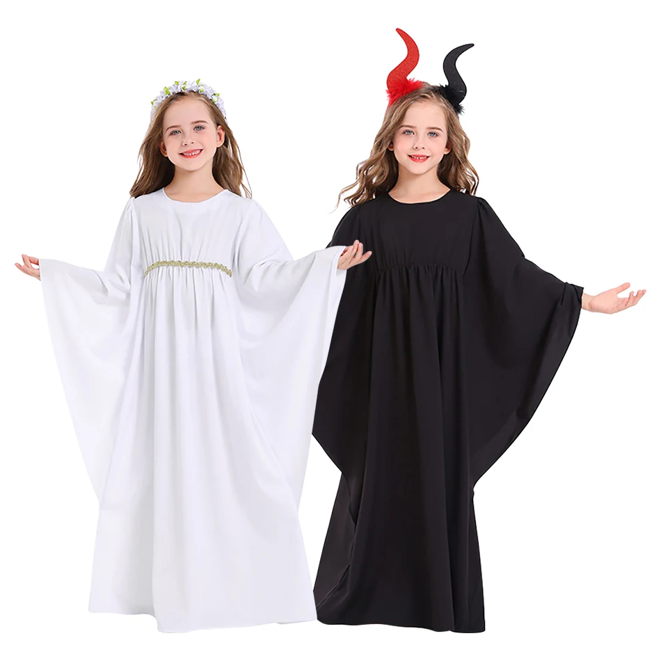 Girls Halloween Angel and Devil Dress Up Little Witches and Fairies Girls Dresses performance Celebration Kids Cosplay Dresses