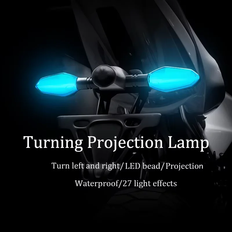 2PCS Universal Motorcycle LED Turn Signal Lamp Color Projection Lamp Sequential Flowing Flash Indicator Lights Running Light image 6